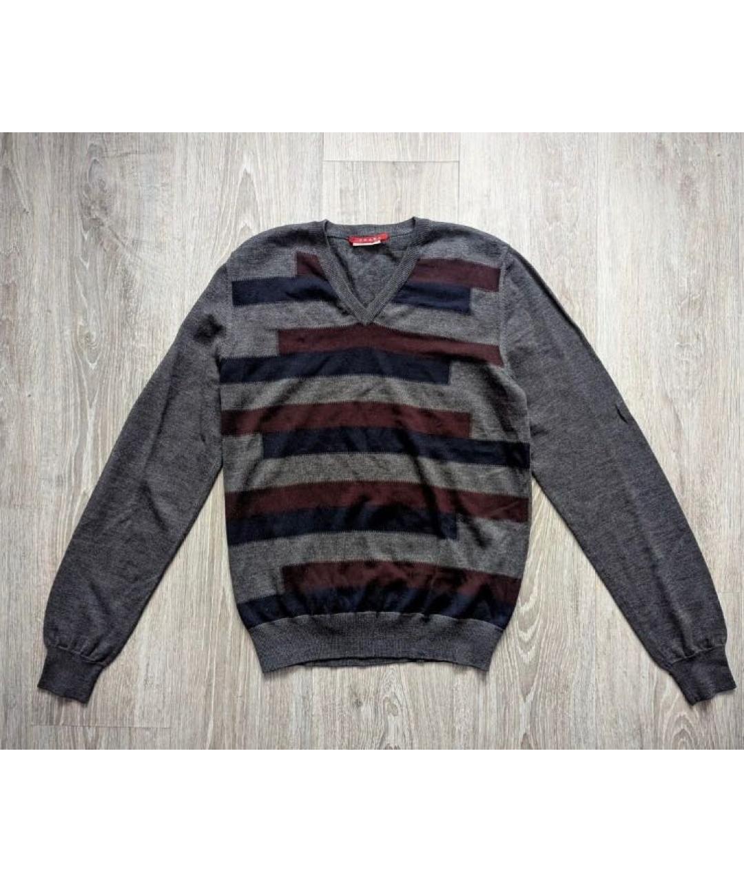 PRADA Антрацитовый шерстяной джемпер / свитер, фото 6