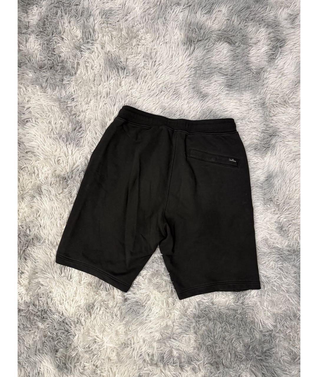STONE ISLAND Черные хлопковые шорты, фото 2