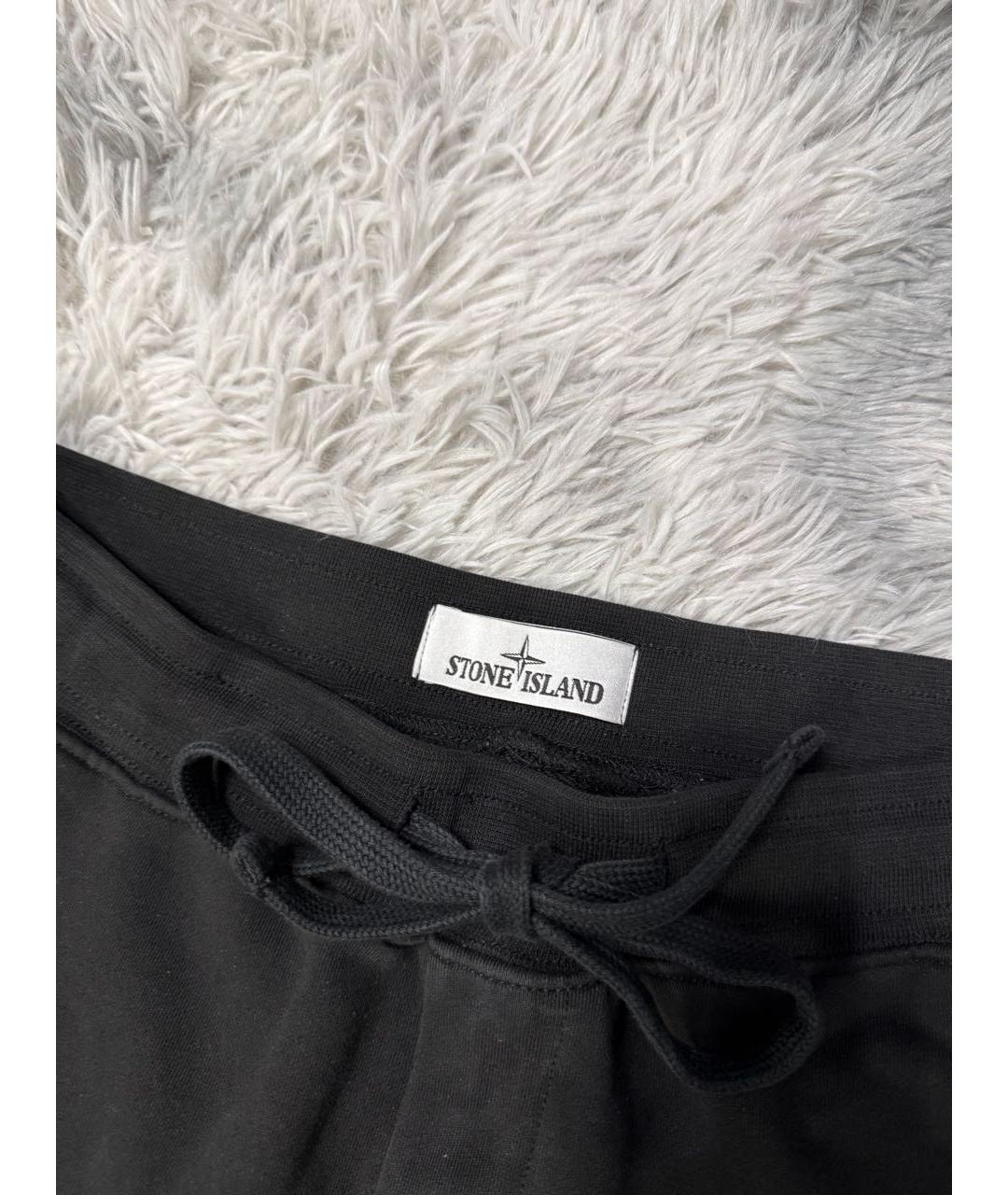 STONE ISLAND Черные хлопковые шорты, фото 4