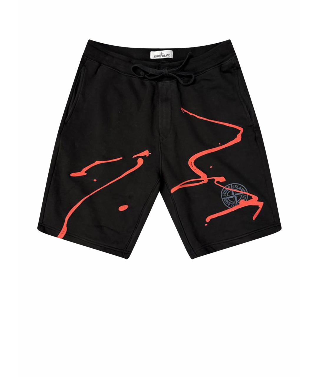 STONE ISLAND Черные хлопковые шорты, фото 1