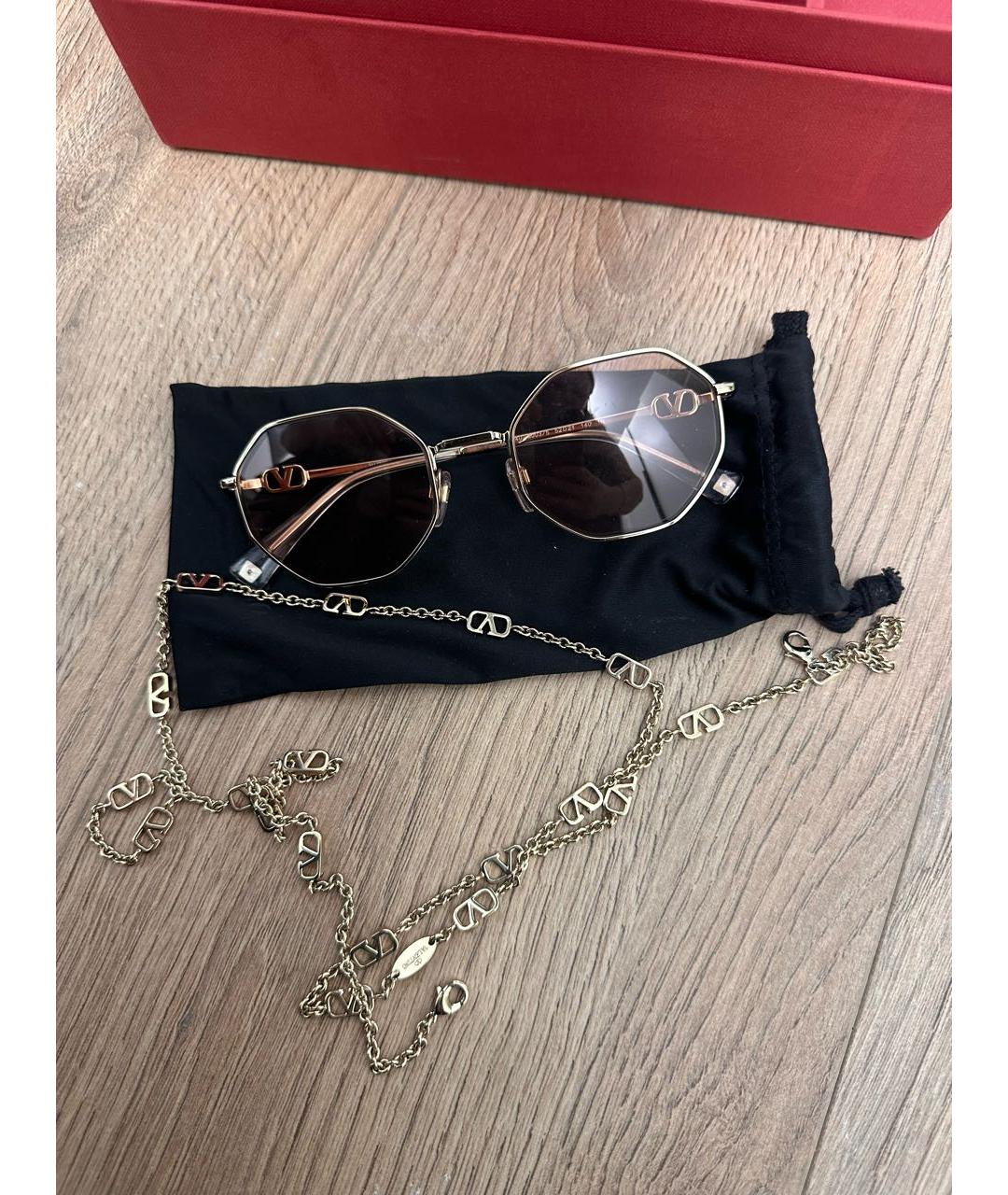 VALENTINO Серебряные металлические солнцезащитные очки, фото 8