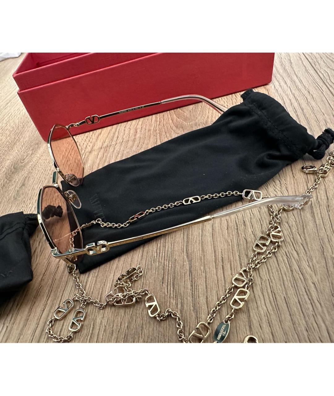 VALENTINO Серебряные металлические солнцезащитные очки, фото 2