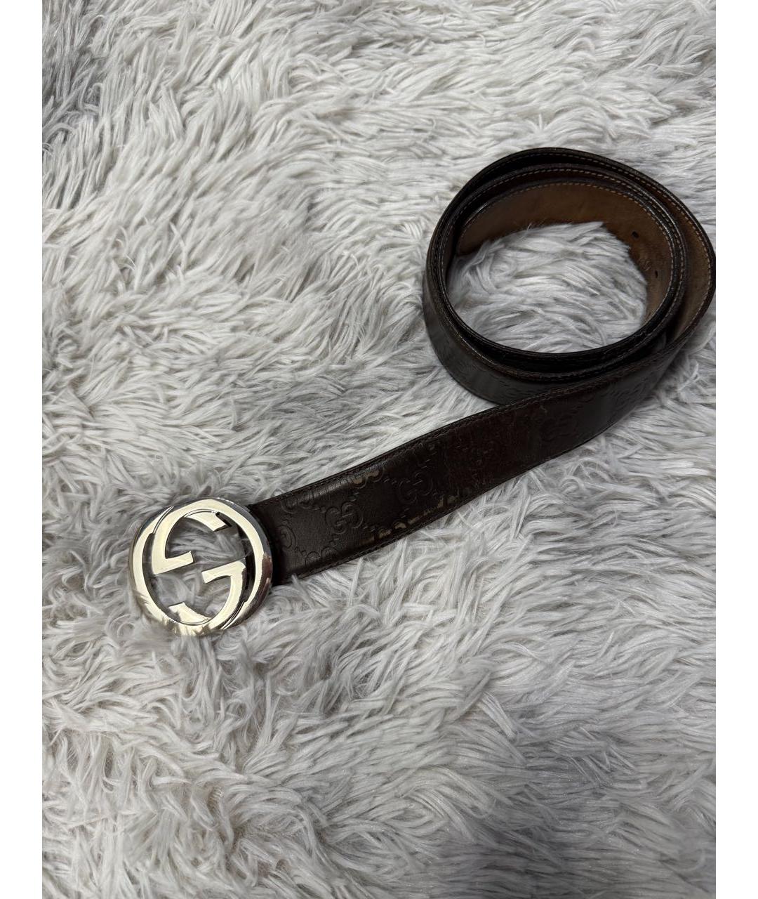 GUCCI Антрацитовый кожаный ремень, фото 2