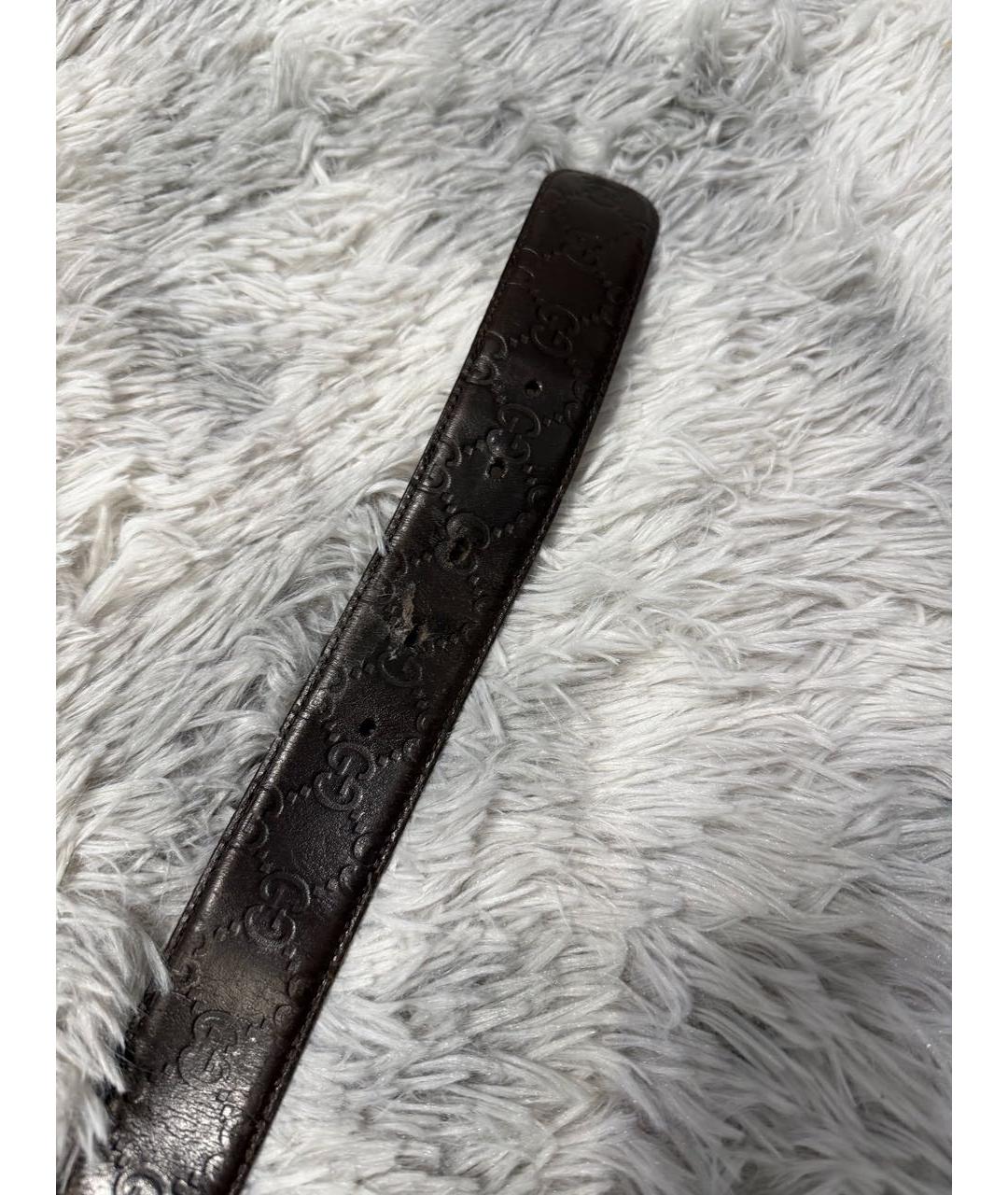 GUCCI Антрацитовый кожаный ремень, фото 4