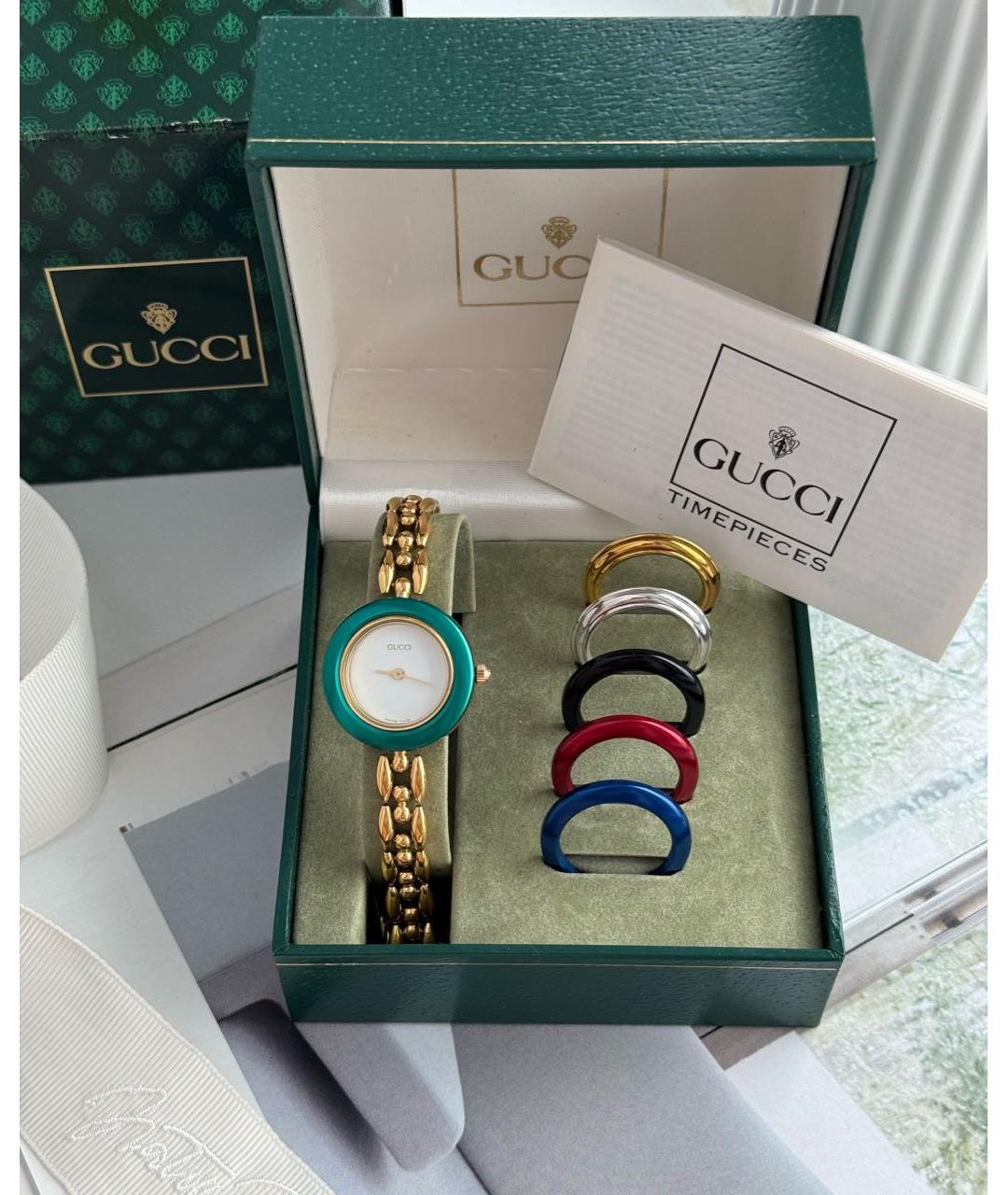 GUCCI Золотые позолоченные часы, фото 5