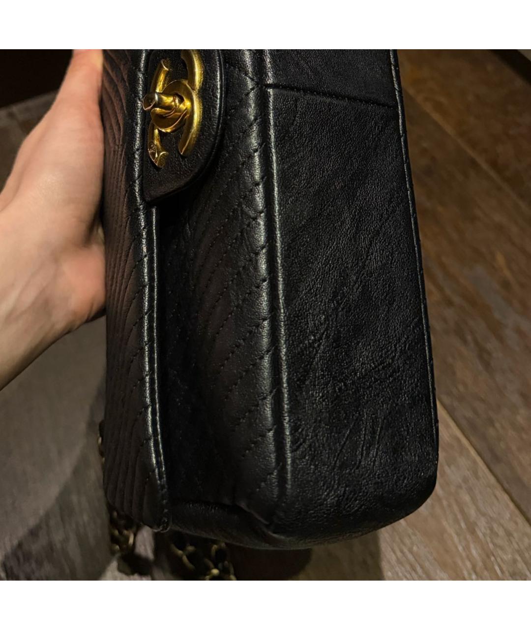 CHANEL Черная кожаная сумка через плечо, фото 8