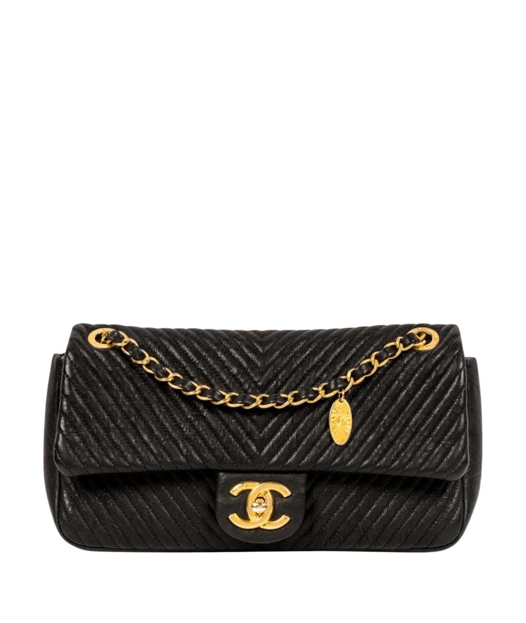CHANEL Черная кожаная сумка через плечо, фото 1