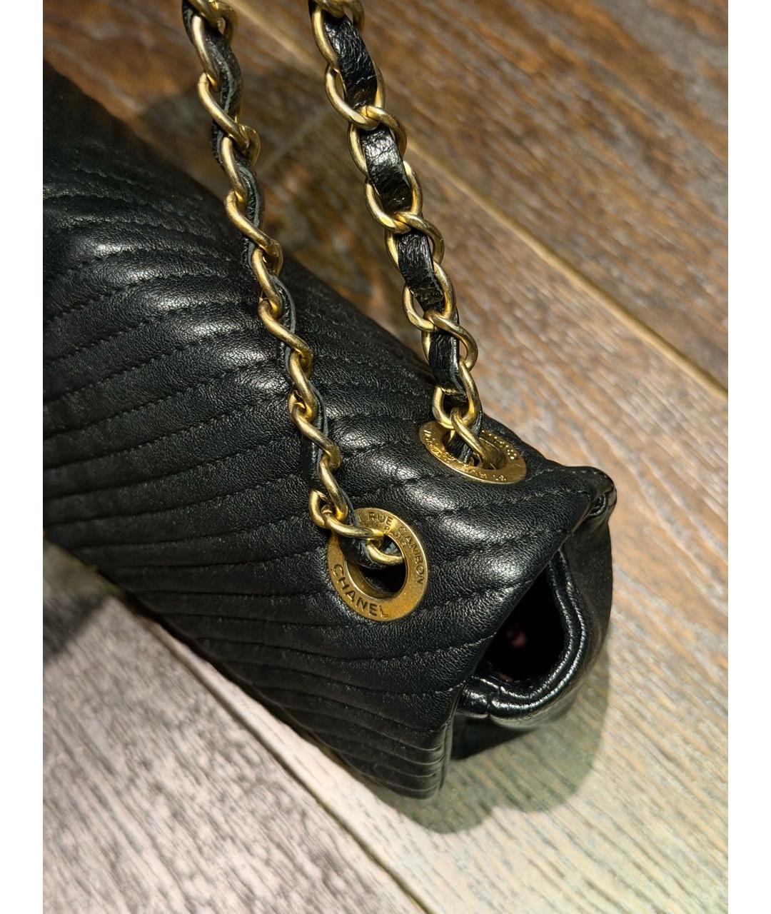 CHANEL Черная кожаная сумка через плечо, фото 5