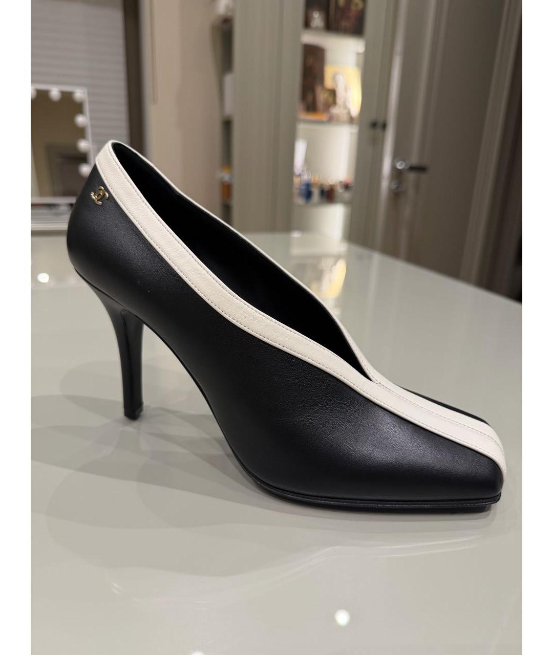 CHANEL Черные кожаные туфли, фото 5