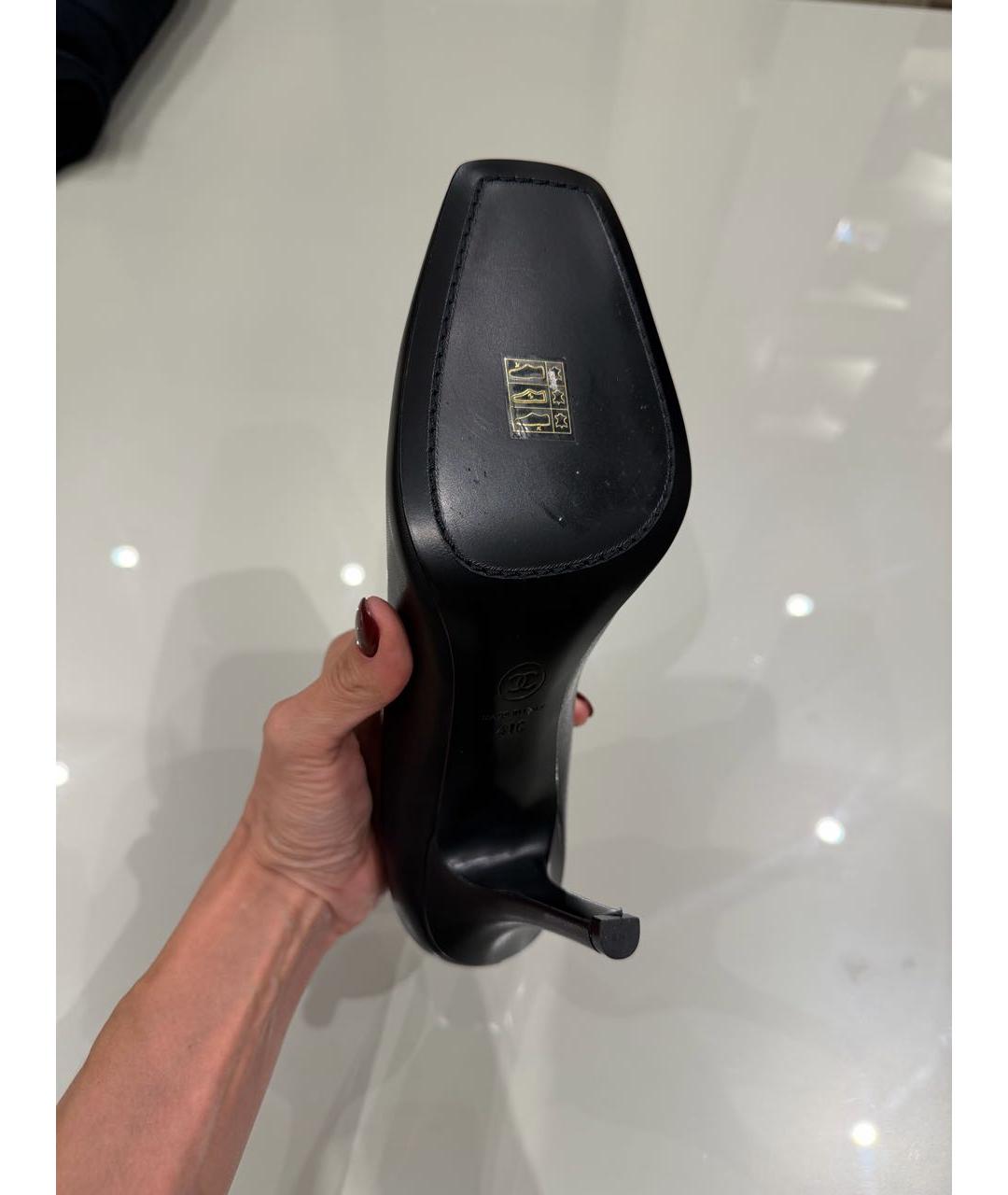 CHANEL Черные кожаные туфли, фото 3