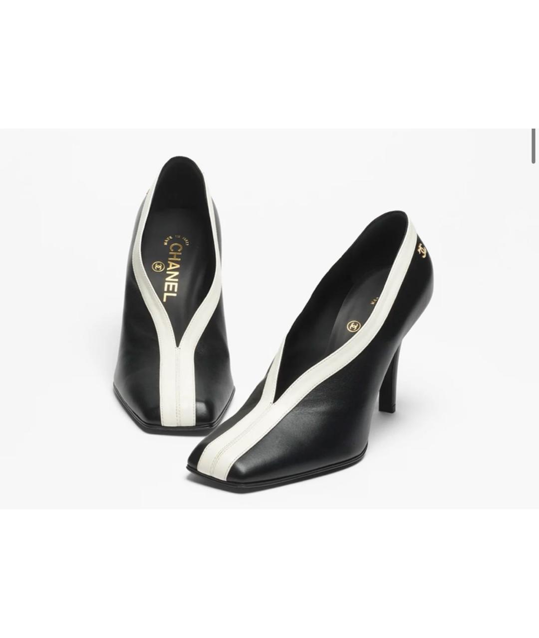 CHANEL Черные кожаные туфли, фото 4