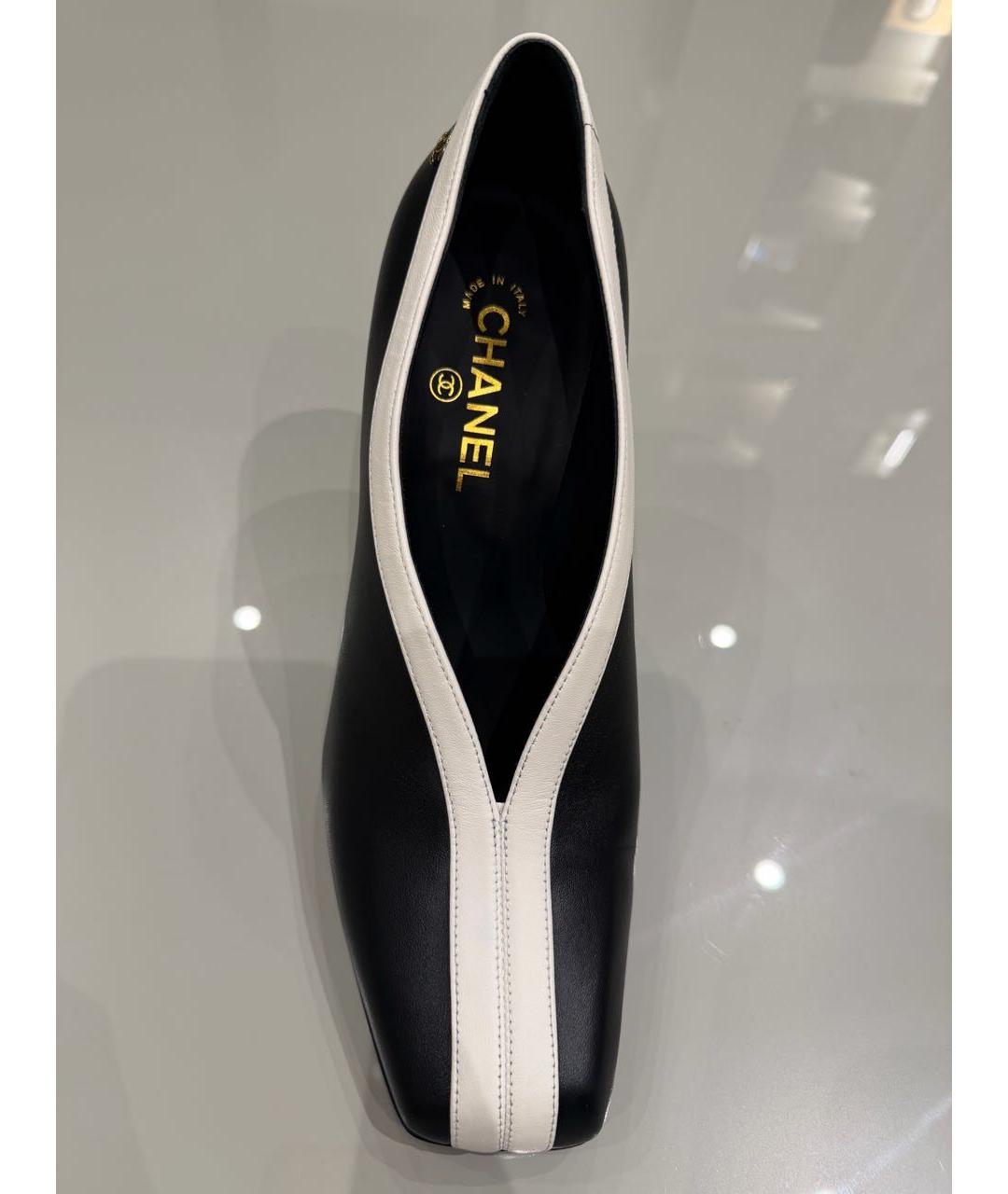 CHANEL Черные кожаные туфли, фото 2