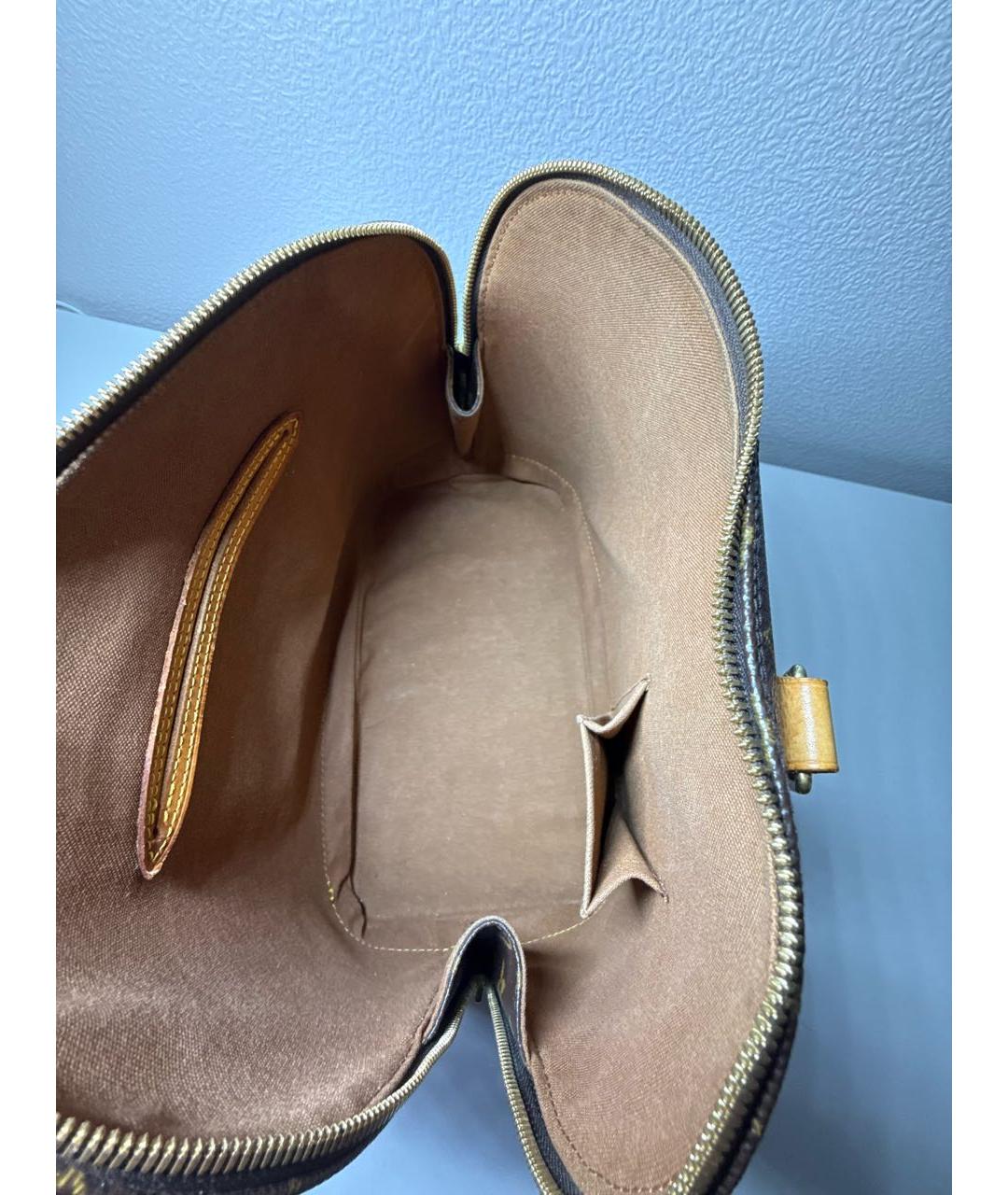 LOUIS VUITTON Коричневая кожаная сумка с короткими ручками, фото 8