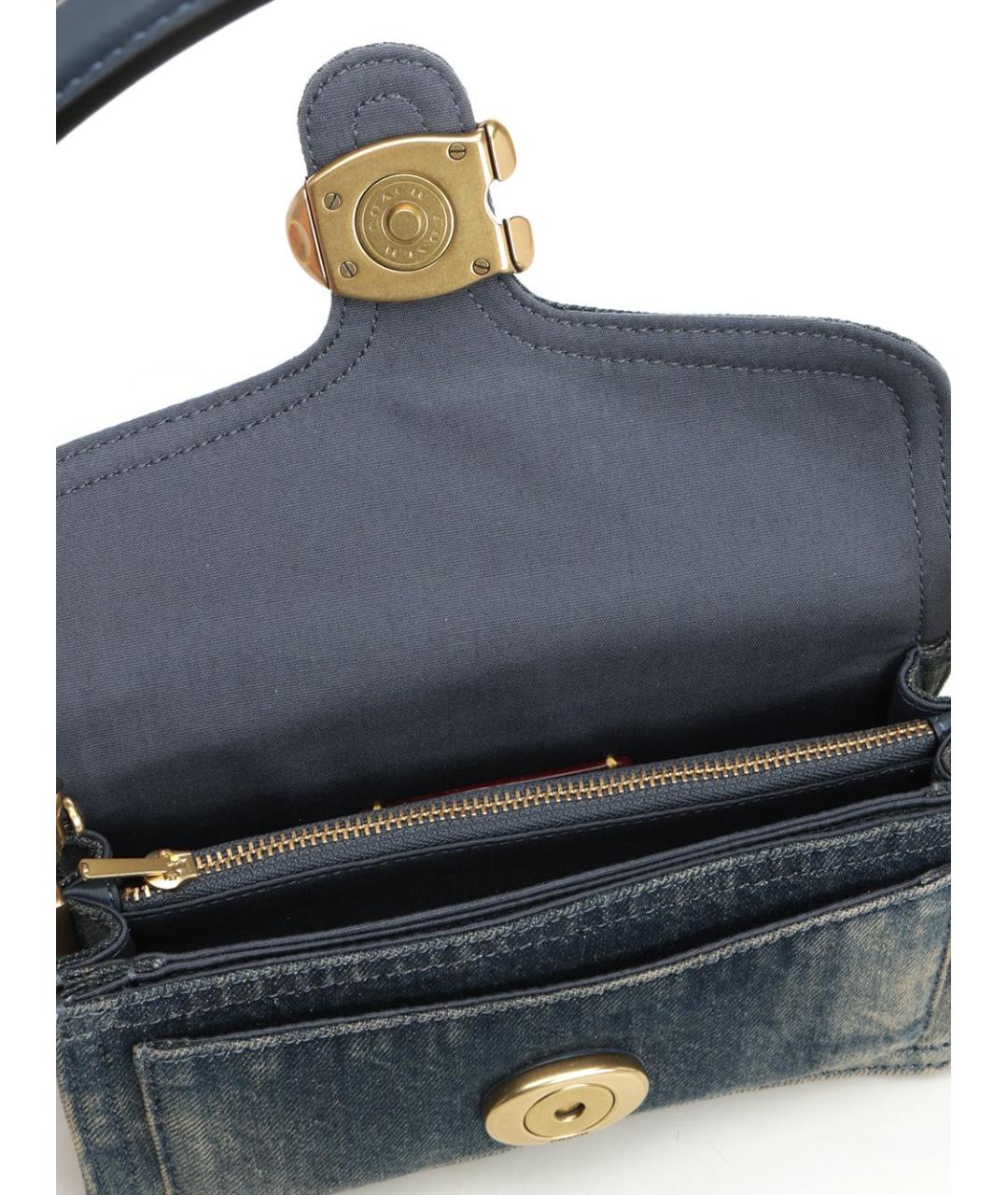 COACH Синяя тканевая сумка через плечо, фото 4