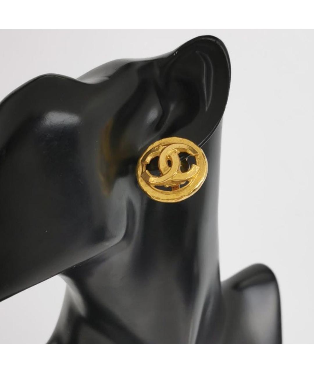 CHANEL Золотые позолоченные клипсы, фото 2