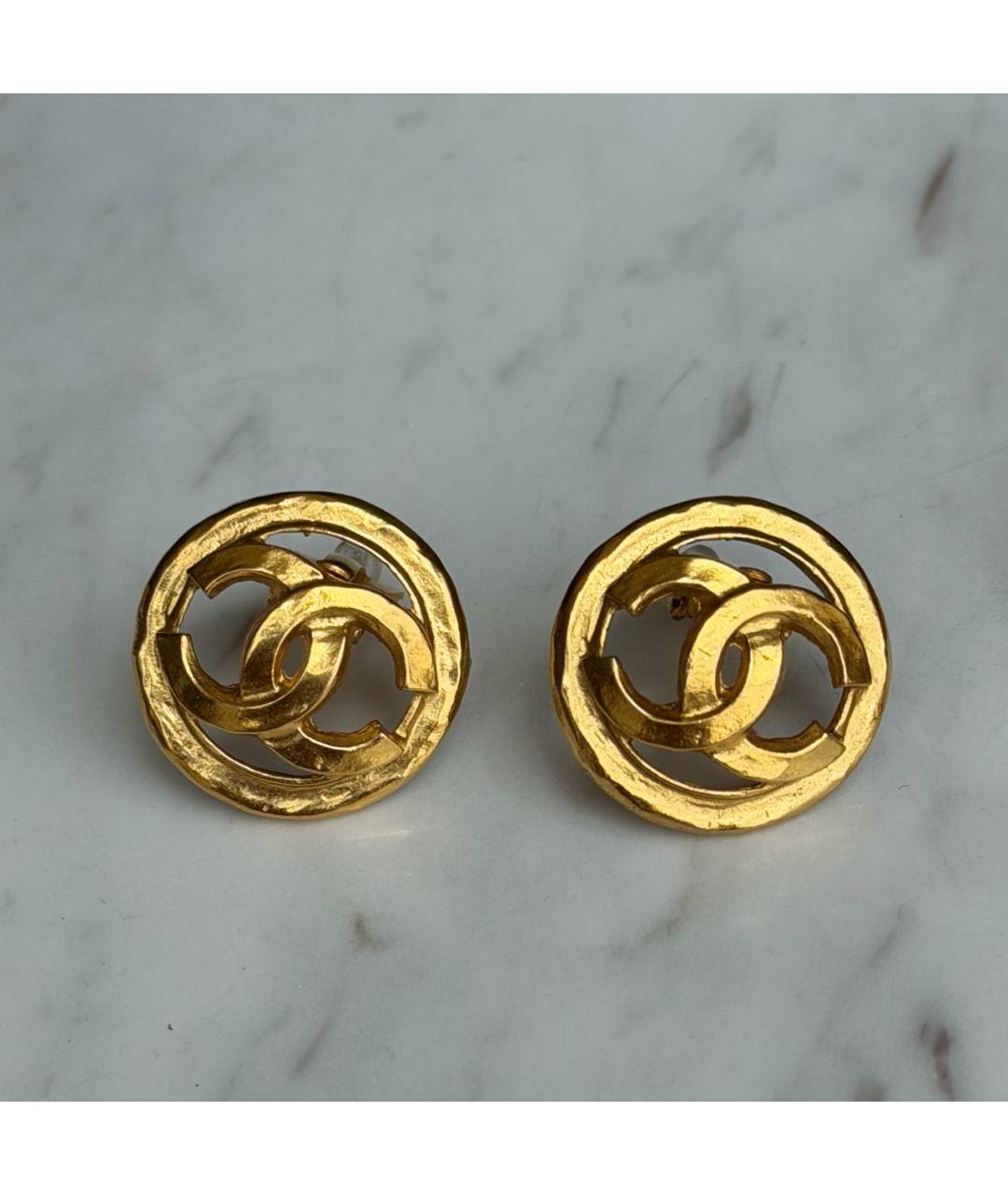 CHANEL Золотые позолоченные клипсы, фото 4