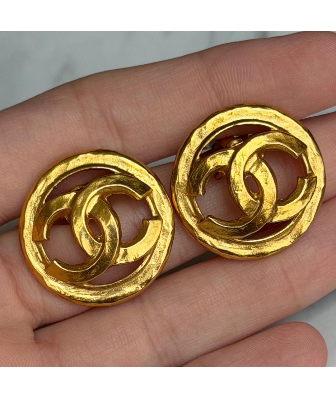 CHANEL Золотые позолоченные клипсы, фото 6