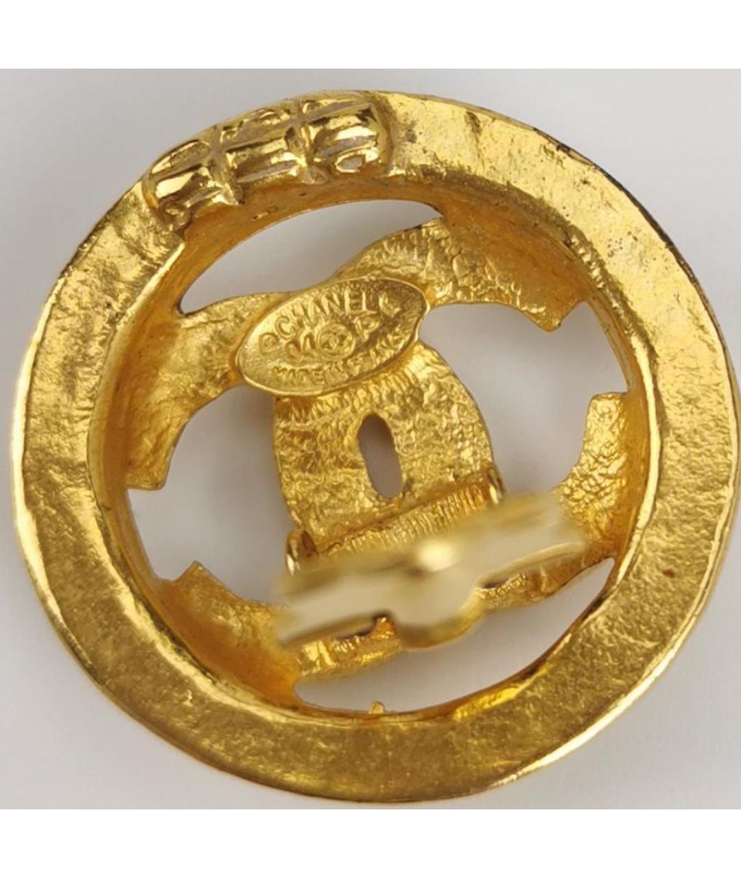 CHANEL Золотые позолоченные клипсы, фото 3