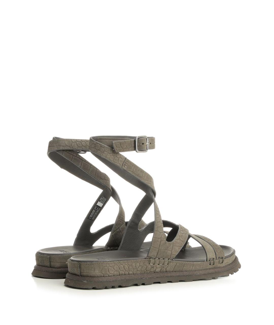 UGG AUSTRALIA Хаки кожаные сандалии, фото 3