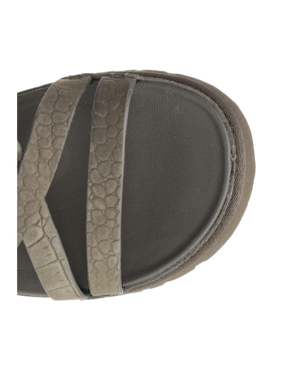 UGG AUSTRALIA Хаки кожаные сандалии, фото 4