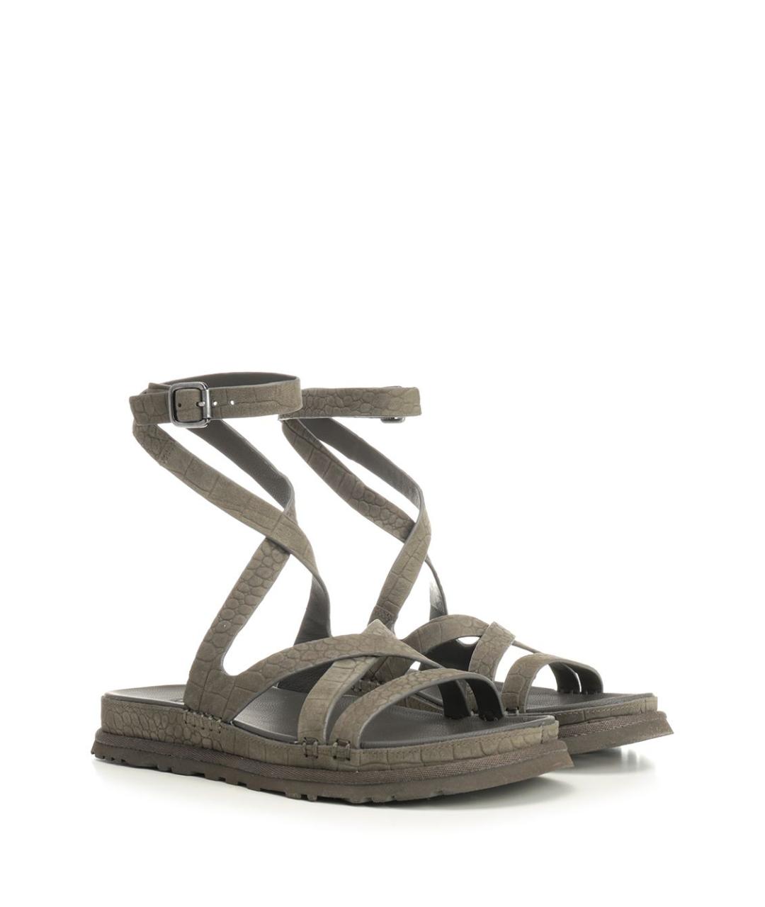 UGG AUSTRALIA Хаки кожаные сандалии, фото 2