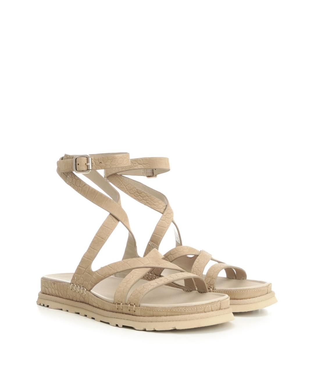 UGG AUSTRALIA Бежевые кожаные сандалии, фото 2