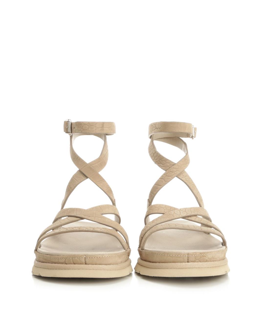 UGG AUSTRALIA Бежевые кожаные сандалии, фото 5