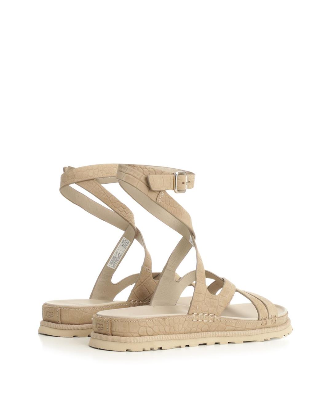 UGG AUSTRALIA Бежевые кожаные сандалии, фото 3