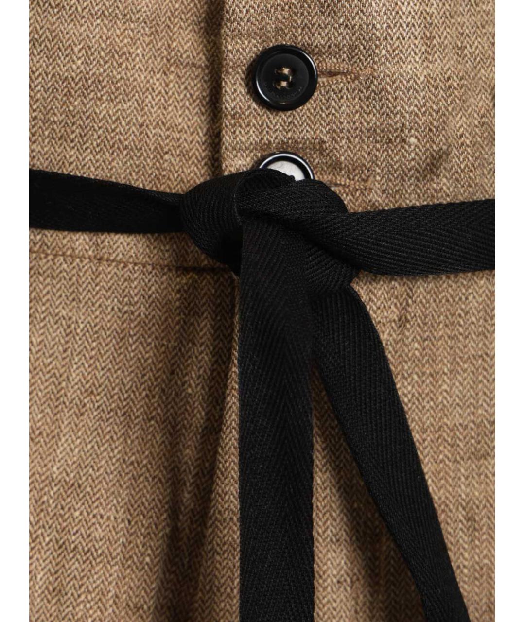 BARENA Бежевые льняные прямые брюки, фото 4