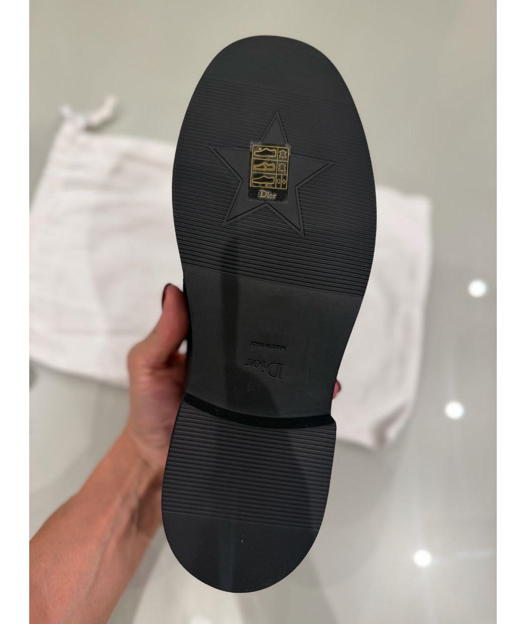 CHRISTIAN DIOR Черные кожаные лоферы, фото 3