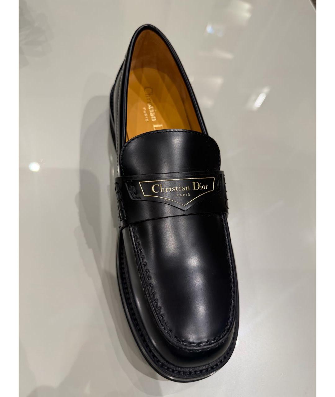 CHRISTIAN DIOR Черные кожаные лоферы, фото 2