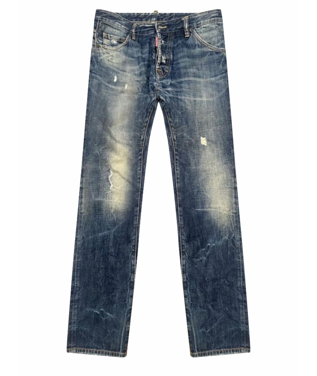 DSQUARED2 Синие хлопковые прямые джинсы, фото 1