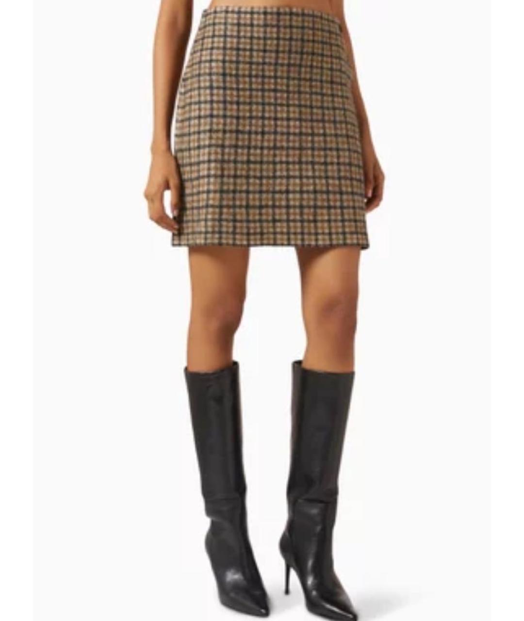 COS Коричневая шерстяная юбка мини, фото 4