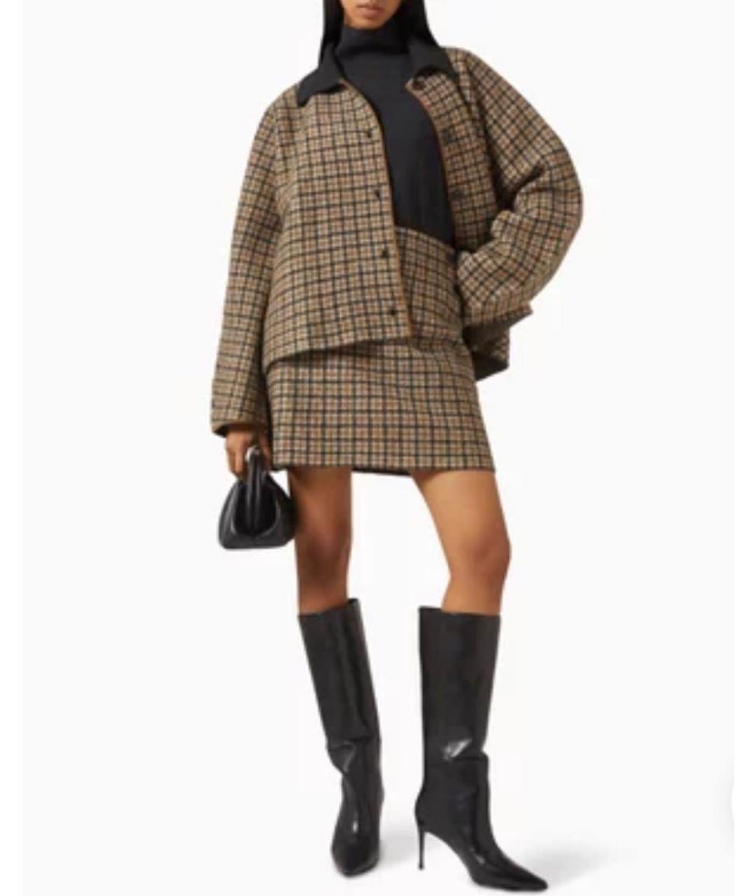 COS Коричневая шерстяная юбка мини, фото 3