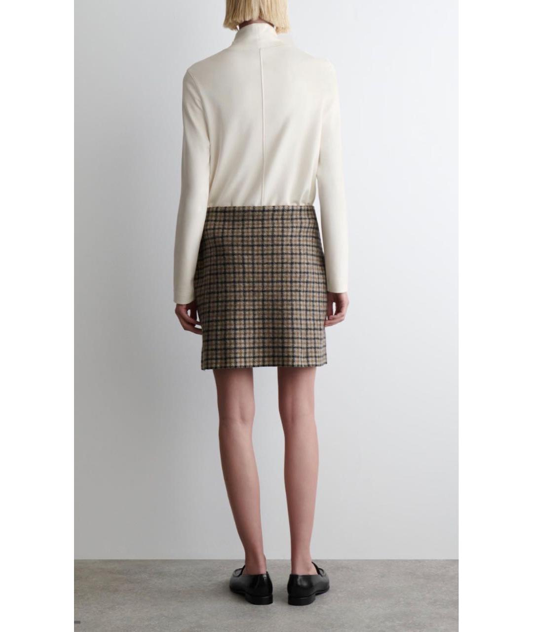 COS Коричневая шерстяная юбка мини, фото 6