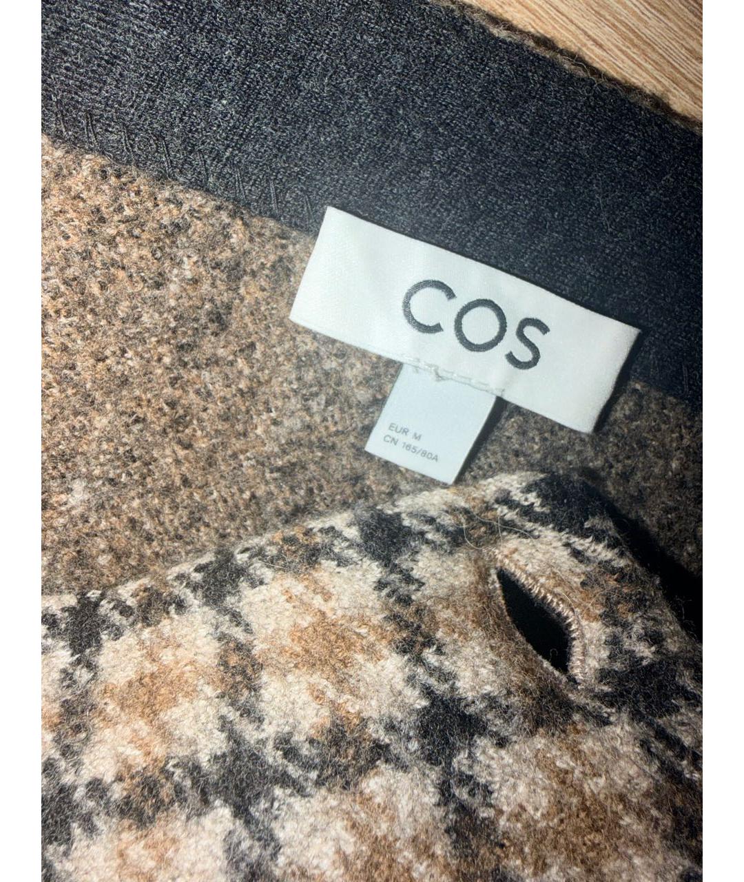 COS Коричневая шерстяная юбка мини, фото 7