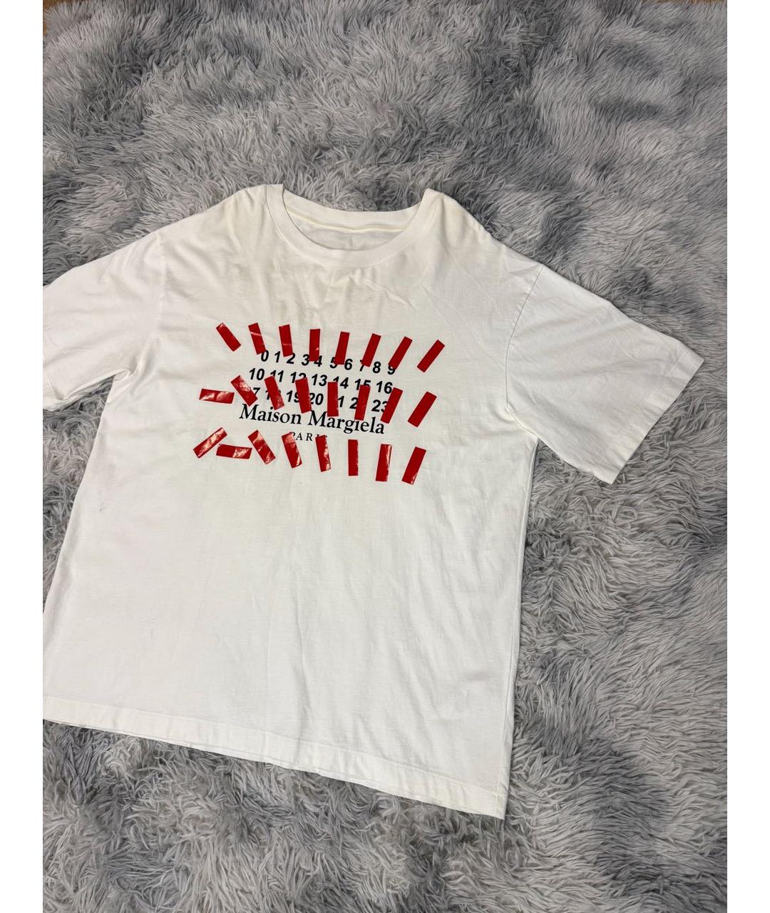 MAISON MARGIELA Белая хлопковая футболка, фото 3