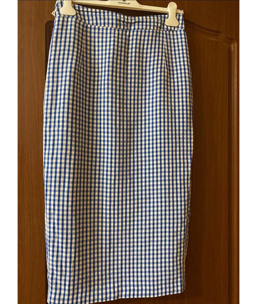 DONDUP Синяя льняная юбка миди, фото 9