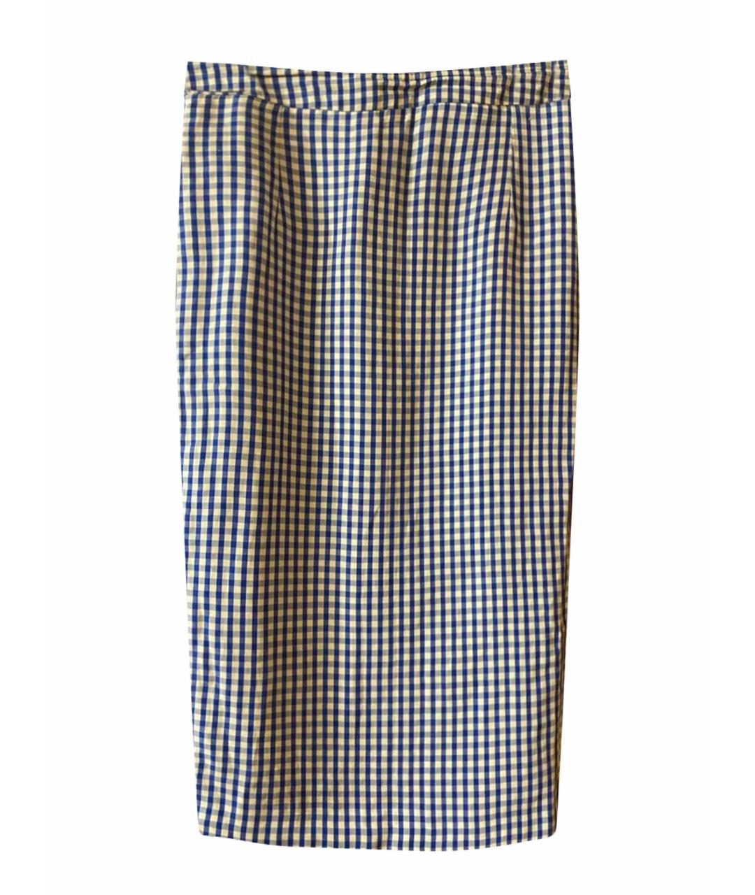 DONDUP Синяя льняная юбка миди, фото 1