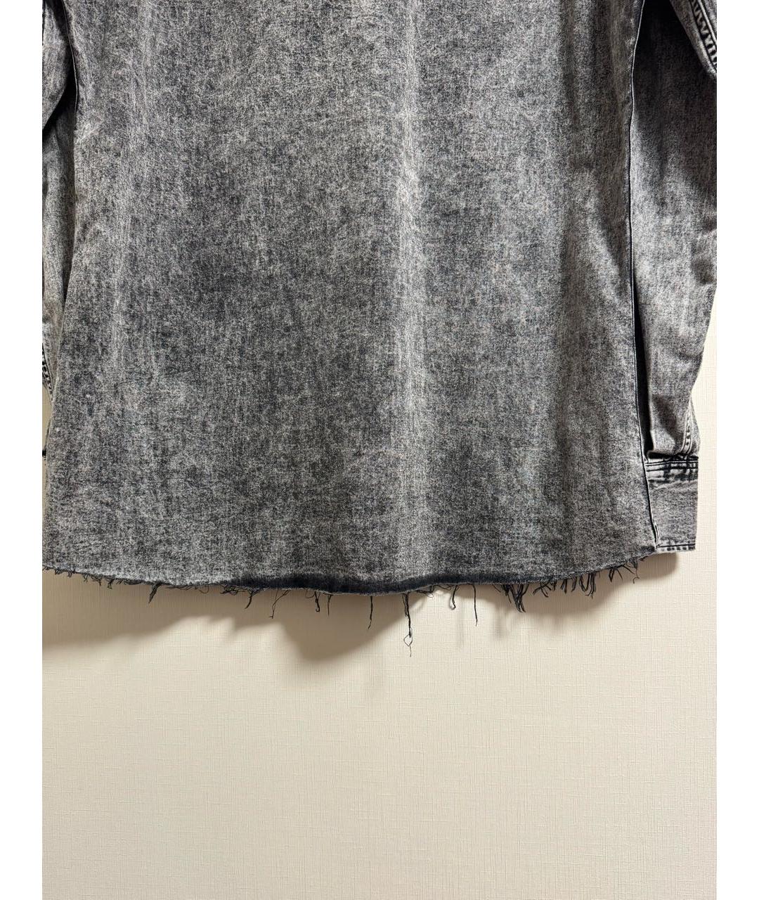 SAINT LAURENT Антрацитовая хлопковая кэжуал рубашка, фото 6