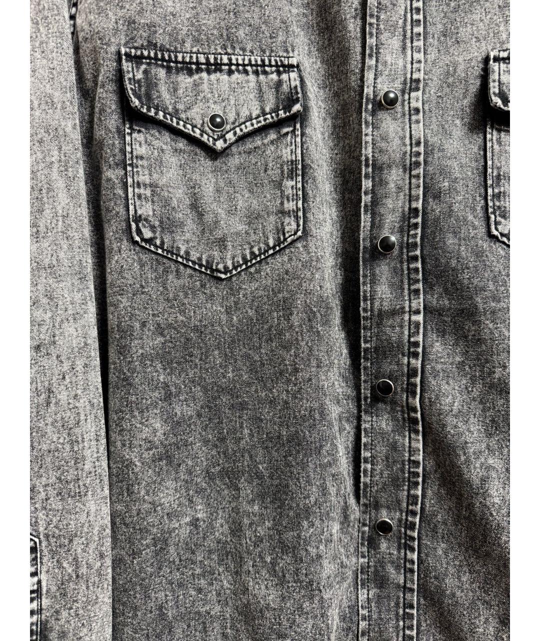 SAINT LAURENT Антрацитовая хлопковая кэжуал рубашка, фото 5