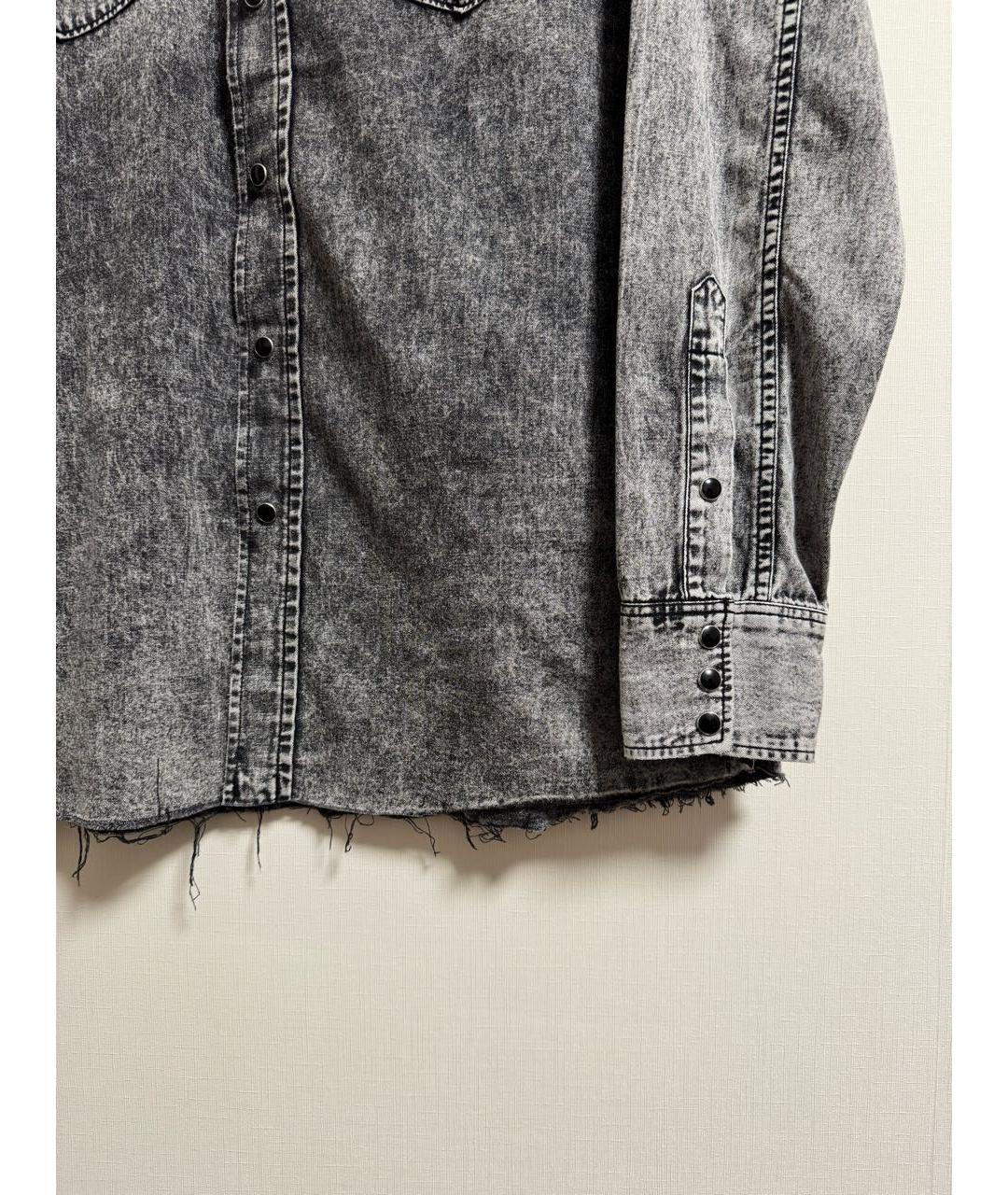 SAINT LAURENT Антрацитовая хлопковая кэжуал рубашка, фото 4