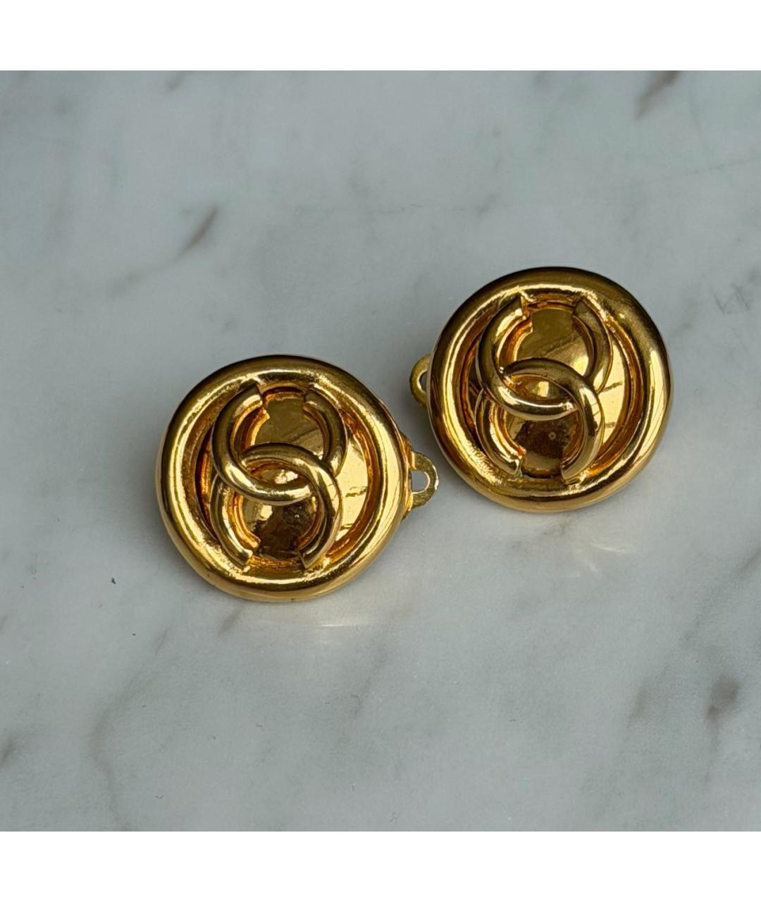 CHANEL Золотые позолоченные клипсы, фото 6