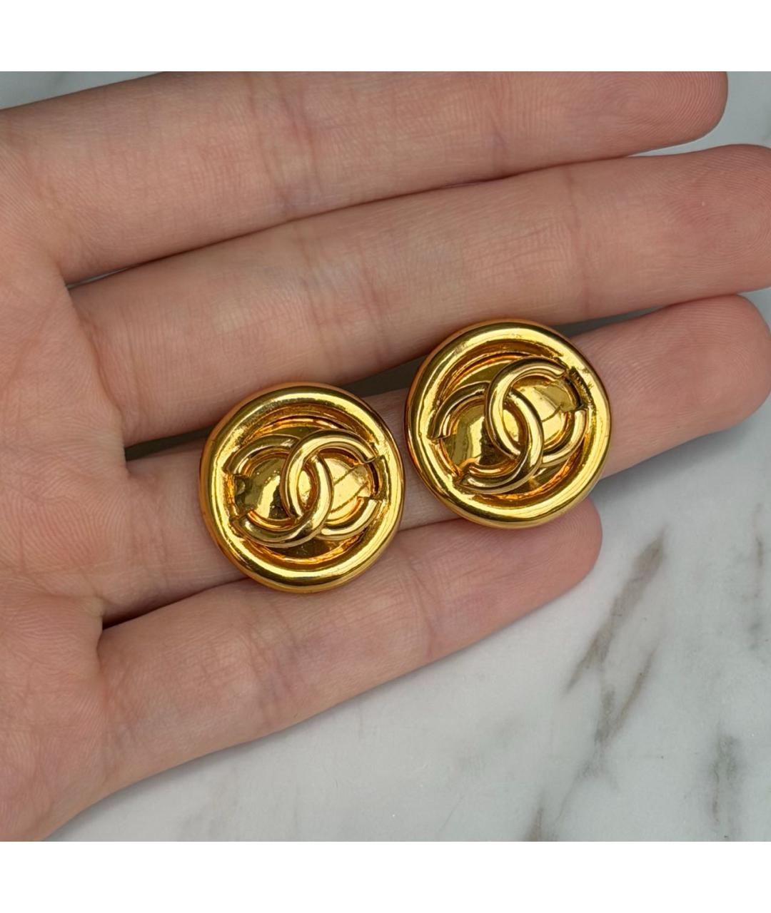 CHANEL Золотые позолоченные клипсы, фото 4