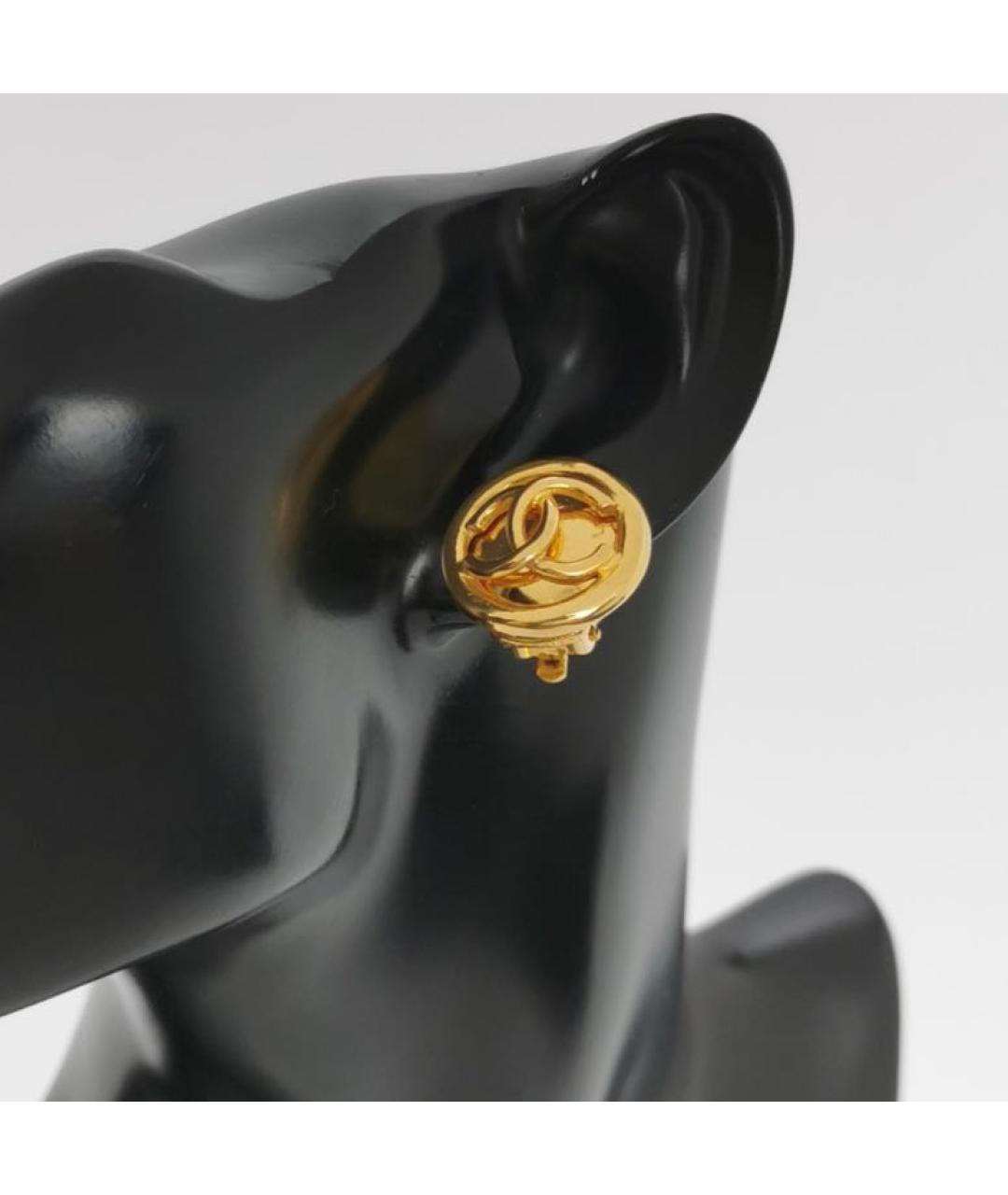 CHANEL Золотые позолоченные клипсы, фото 2