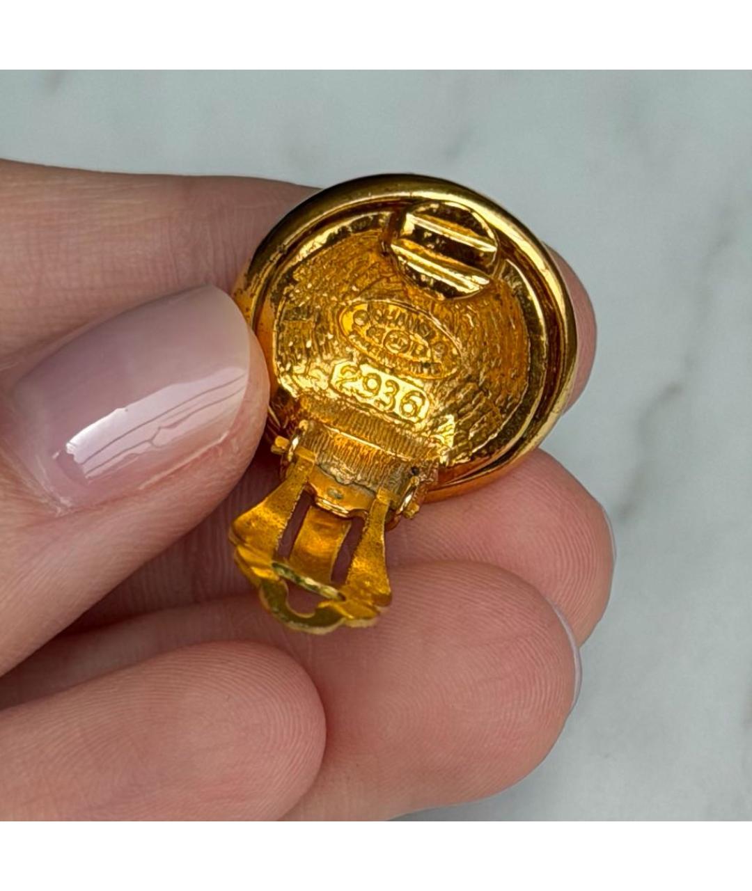 CHANEL Золотые позолоченные клипсы, фото 5