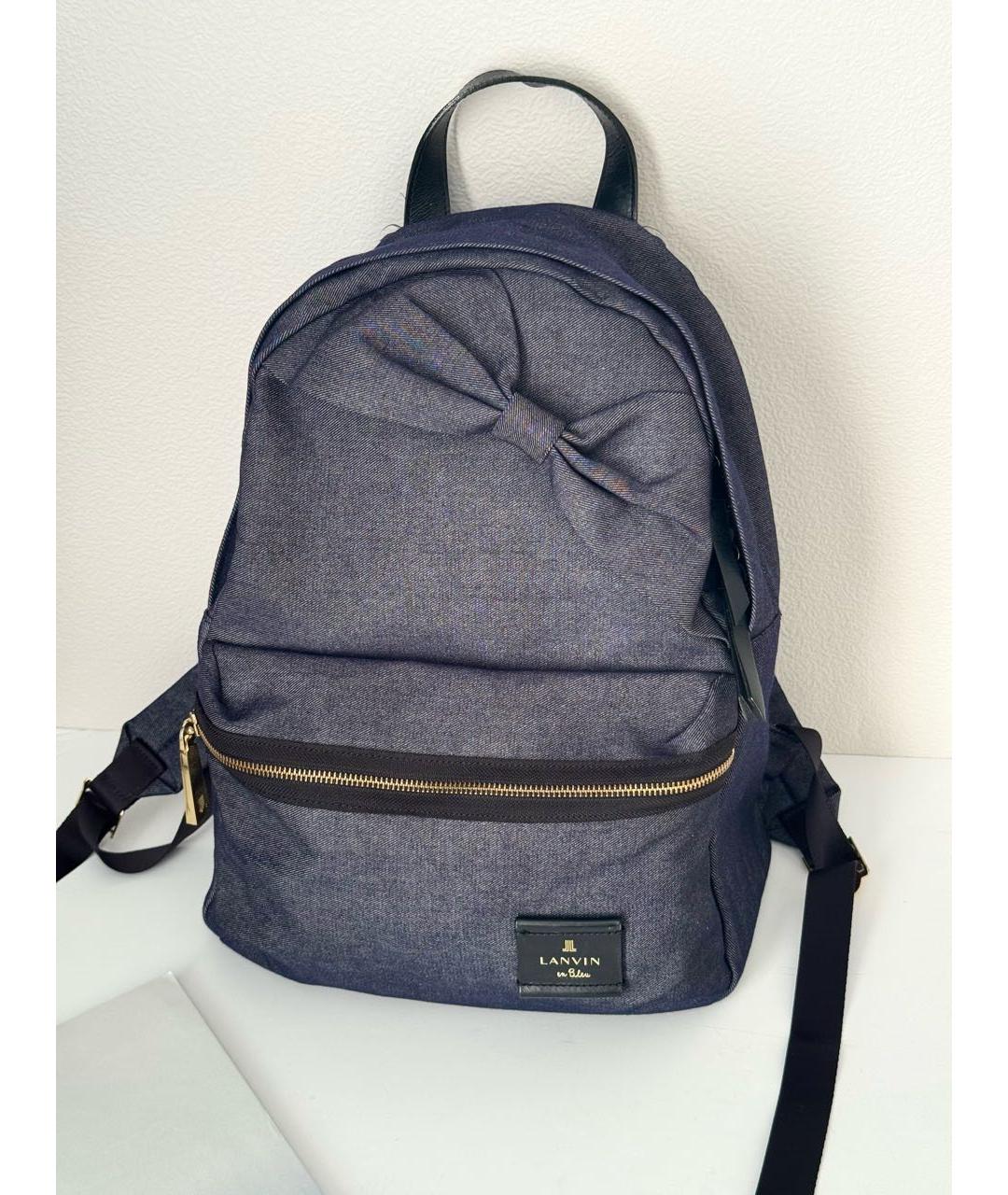 LANVIN Синий деним рюкзак, фото 5