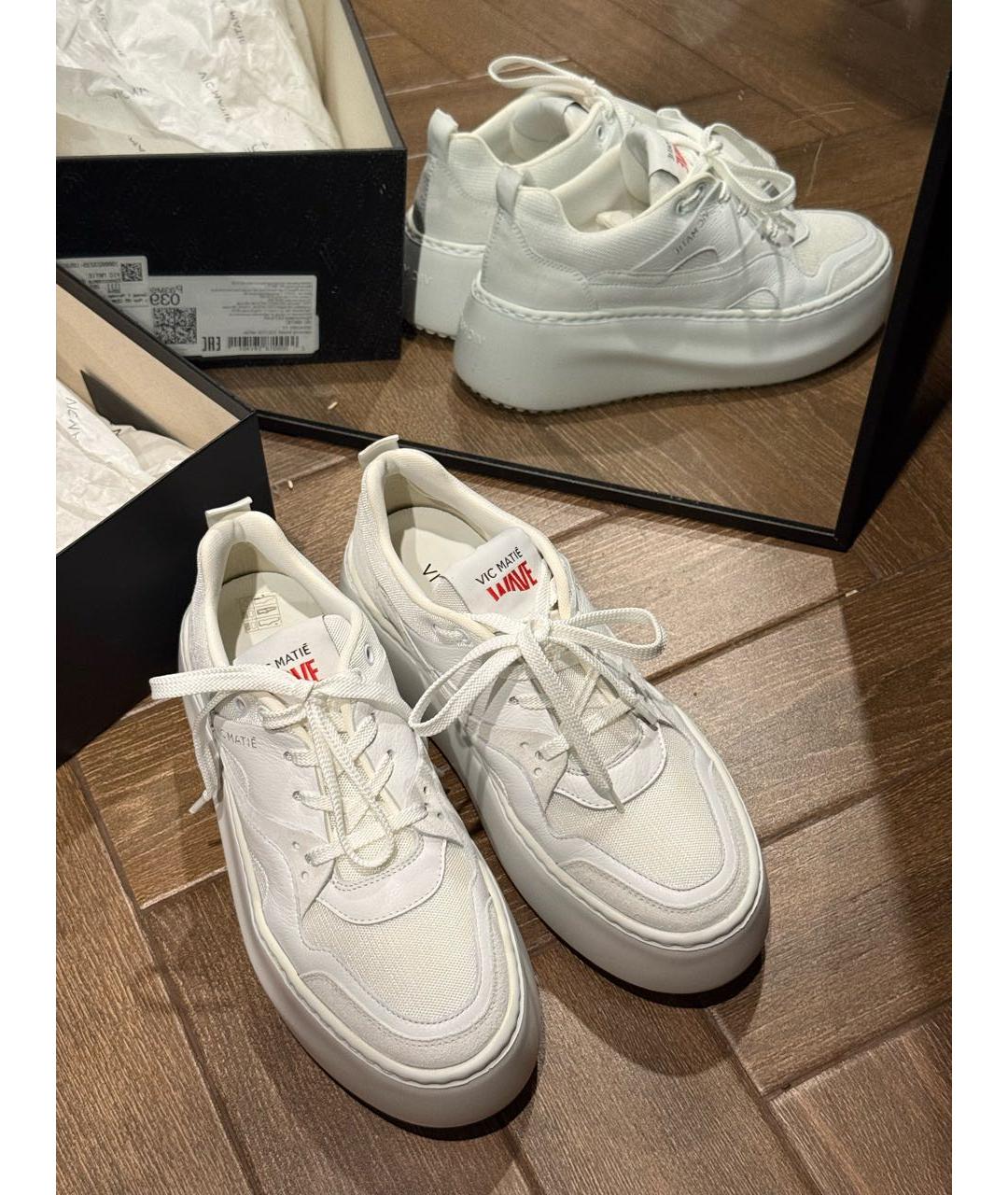 VIC MATIE Белые кожаные кеды, фото 8