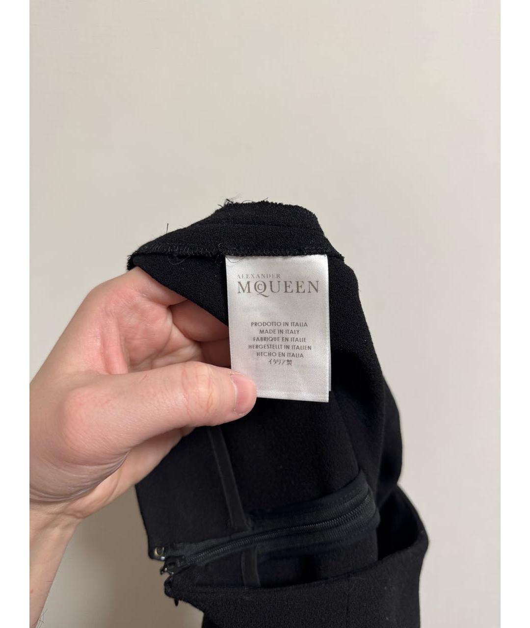 ALEXANDER MCQUEEN Черные шерстяные брюки узкие, фото 7