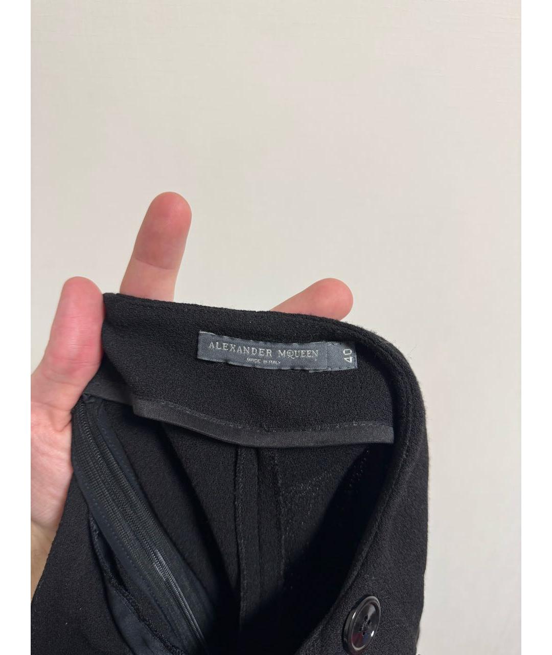 ALEXANDER MCQUEEN Черные шерстяные брюки узкие, фото 6